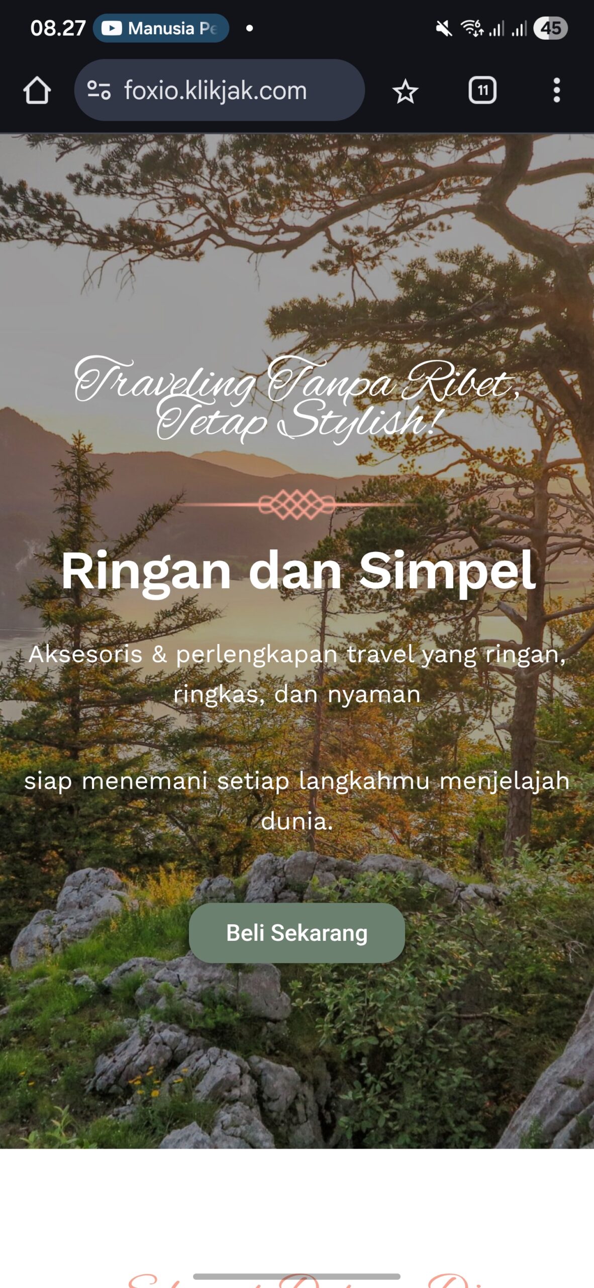 Landing page tugas presentasi produk digital