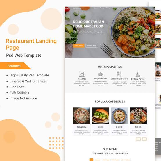 Landing page UMKM makanan